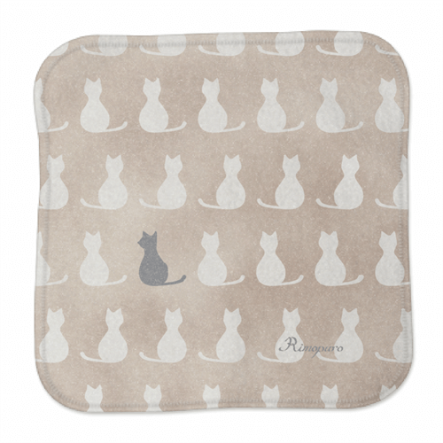 猫の北欧デザインA - ミニタオルハンカチ 20cm x 20cm - Rimopuro
